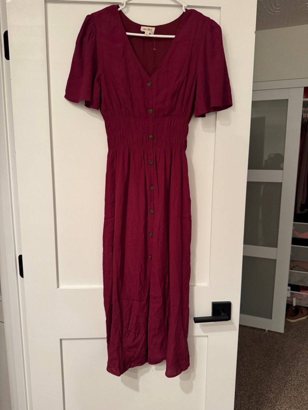 BiBi Button-Front Midi Dress
